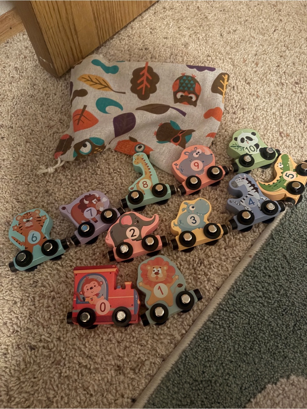 Wooden Animal Number Train - Colorful Kids Counting Toy
